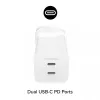 Fonte de alimentação Zagg 50W 2x USB-C branco — Zagg mophie essentials