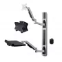 Estação de trabalho de montagem na parede StarTech.com, suporte VESA para monitores de 32 polegadas (22 lb/10 kg), suporte de monitor único totalmente articulado e bandeja para teclado com suporte para computador/PC de secretária, secretária elevatória