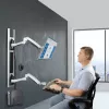 Estação de trabalho de montagem na parede StarTech.com, suporte VESA para monitores de 32 polegadas (22 lb/10 kg), suporte de monitor único totalmente articulado e bandeja para teclado com suporte para computador/PC de secretária, secretária elevatória