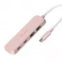 Hub USB-C j5create JCH342ER-N 4 portas Type-C Type-A Gen 2 10000 Mbit/s rosa