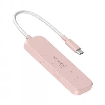 Hub USB-C j5create JCH342ER-N 4 portas Type-C Type-A Gen 2 10000 Mbit/s rosa