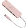 Hub USB-C j5create JCH342ER-N 4 portas Type-C Type-A Gen 2 10000 Mbit/s rosa