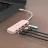 Hub USB-C j5create JCH342ER-N 4 portas Type-C Type-A Gen 2 10000 Mbit/s rosa