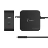 Carregador j5create 102W GaN PD USB-C 2 portas com fichas de alimentação intercambiáveis