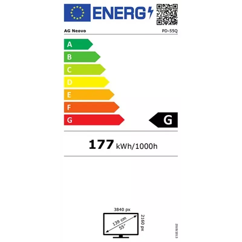 Ecrã comercial AG Neovo 55 polegadas 4K PD55Q011M000