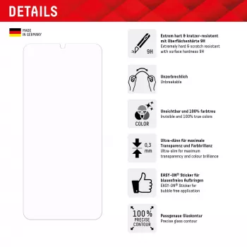 Displex Smart Glass (9H) para Xiaomi Redmi 13C, autocolante de montagem, inquebrável