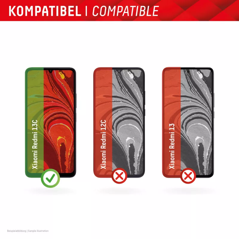 Displex Smart Glass (9H) para Xiaomi Redmi 13C, autocolante de montagem, inquebrável