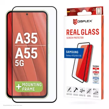 Displex Película protetora de ecrã Full Cover (10H) para Samsung Galaxy A35/A55 5G, moldura de aplicação ecológica, Full Cover