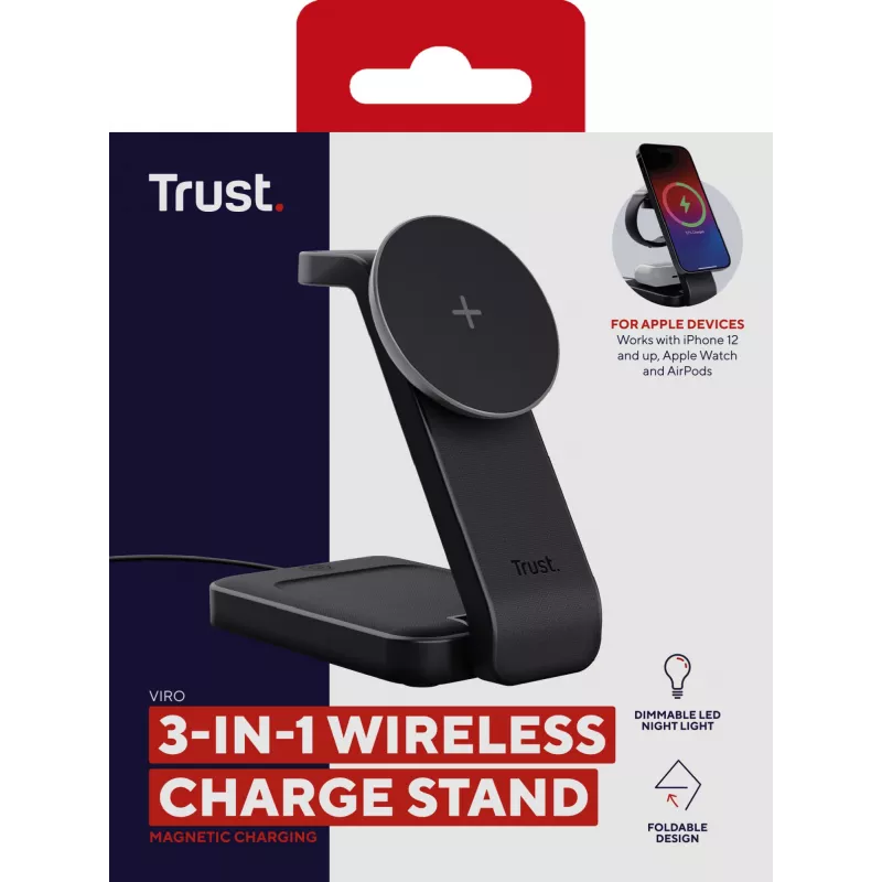 Trust Viro Headphones, Headset, Smartphone, Smartwatch Preto USB Carregamento sem fios