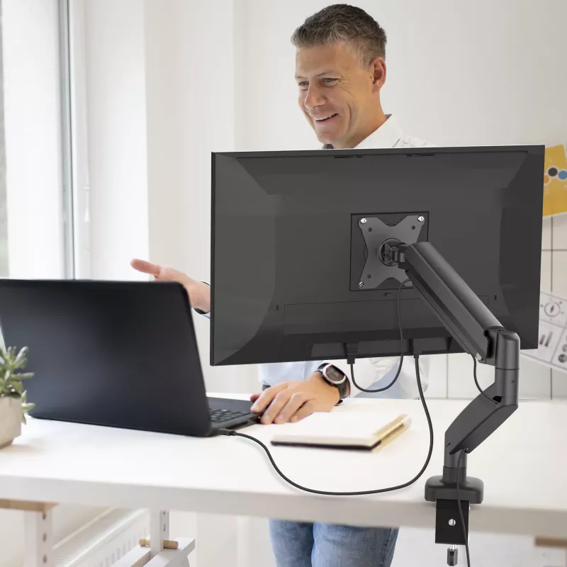 Suporte de monitor ergonómico j5create JTSA101 Preto Fixação de mesa Passagem de mesa 8 kg 17 a 32 polegadas