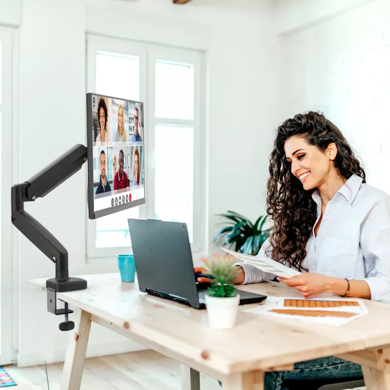 Suporte de monitor ergonómico j5create JTSA101 Preto Fixação de mesa Passagem de mesa 8 kg 17 a 32 polegadas