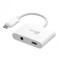 Adaptador j5create JCA122 USB-C® para áudio de 3,5 mm com Power Delivery, Preto