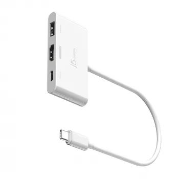 Adaptador j5create JCA399 USB-C® para HDMI™ 4K144Hz e USB™ 3.2 com Power Delivery 100W, Preto