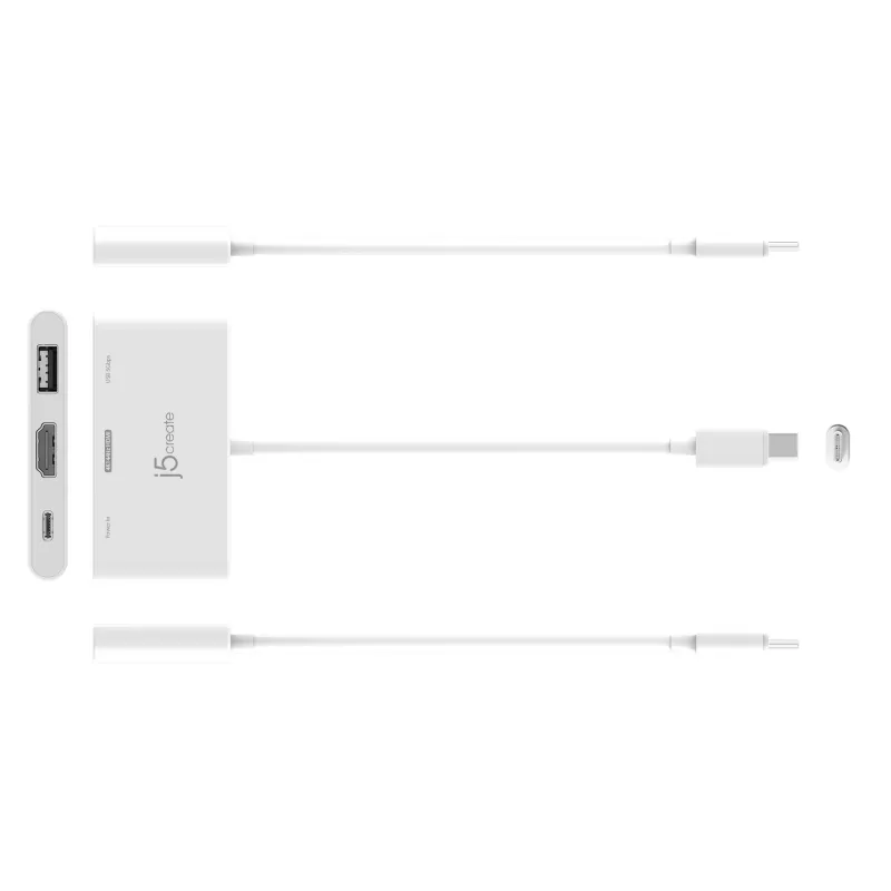 Adaptador j5create JCA399 USB-C® para HDMI™ 4K144Hz e USB™ 3.2 com Power Delivery 100W, Preto