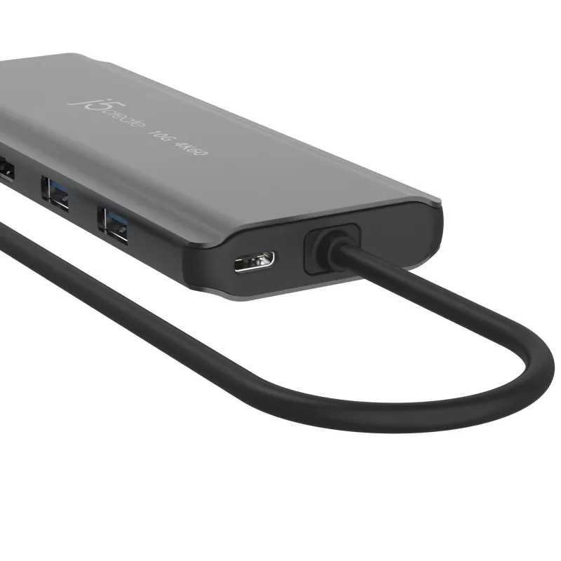 j5create JCD398 USB-C® Dual 4K HDMI™ 10Gbps Mini Dock, preto