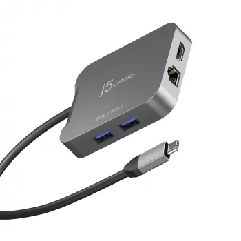 j5create JCD3191 4K60 Elite USB-C® Travel Adapter, preto