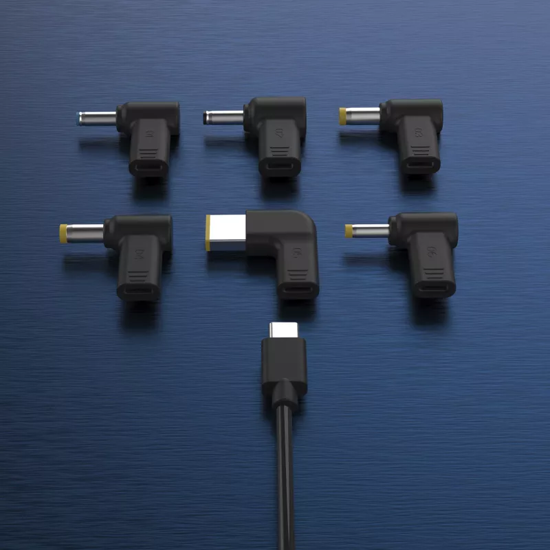 j5create JUP1565DC 67W GaN PD USB-C® Mini carregador com 6 tipos de fichas DC – EU, preto