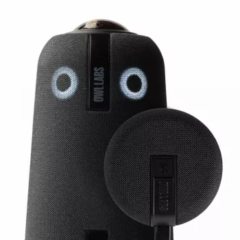 Owl Labs Meeting Owl 4+ e Expansion Mic para Meeting Owl 4+ - Amplie o alcance áudio em salas maiores em 8 pés (2,5 metros) na direção do microfone.