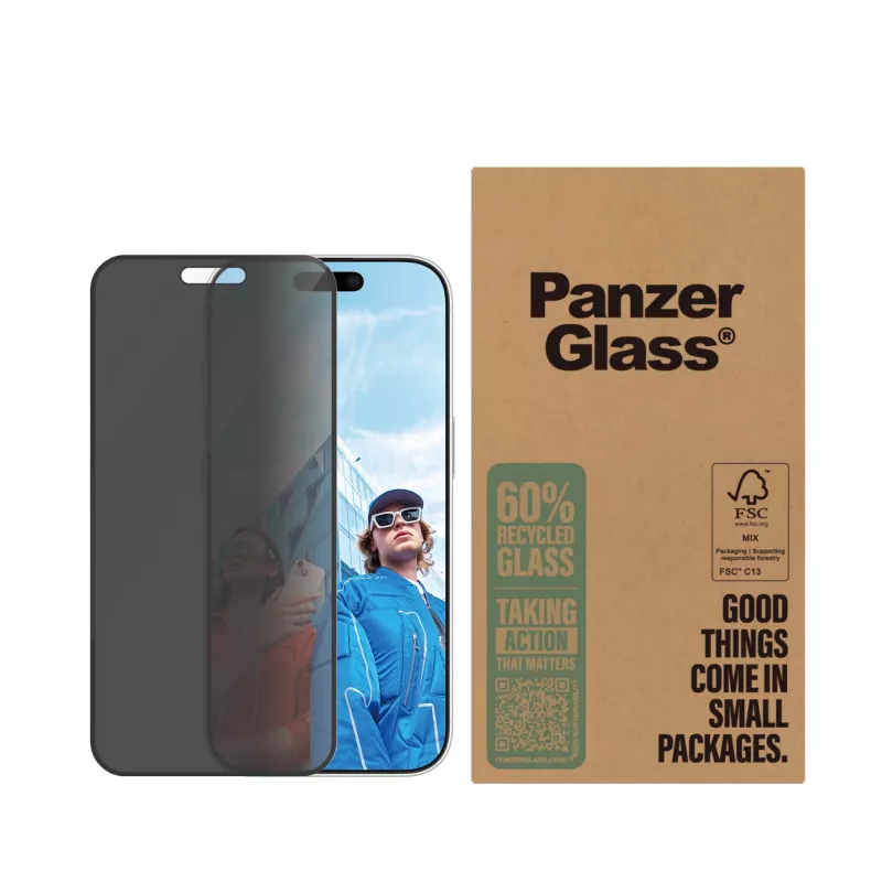 PanzerGlass Protetor de ecrã de privacidade iPhone 16 Pro Ultra-Wide Fit…