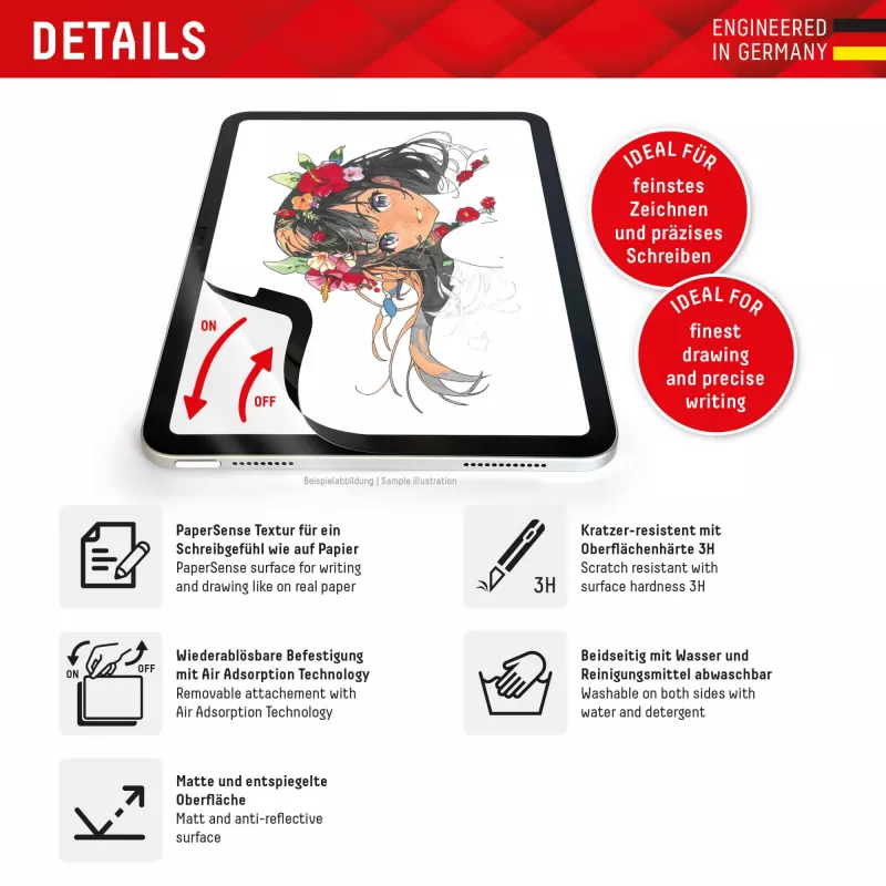 Displex TABLET PAPERSENSE para iPad Pro 11'' (2025/2024), película removível de escrita e desenho com sensação de papel