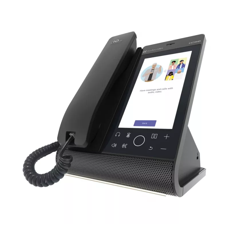 Telefone IP AudioCodes Teams C470HD PoE GbE auscultador com fios Android