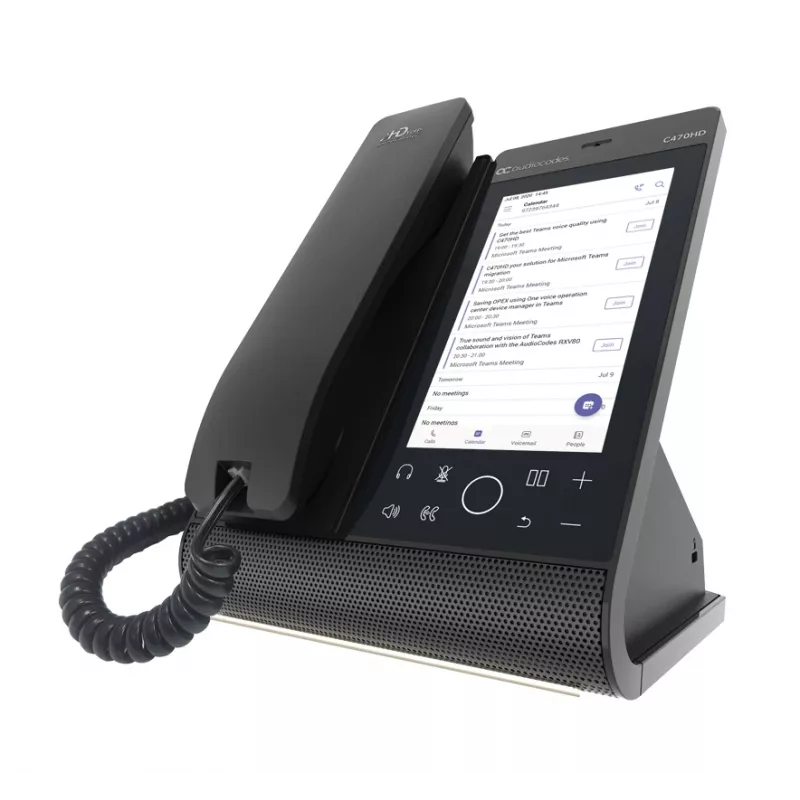 Telefone IP AudioCodes Teams C470HD PoE GbE auscultador com fios Android