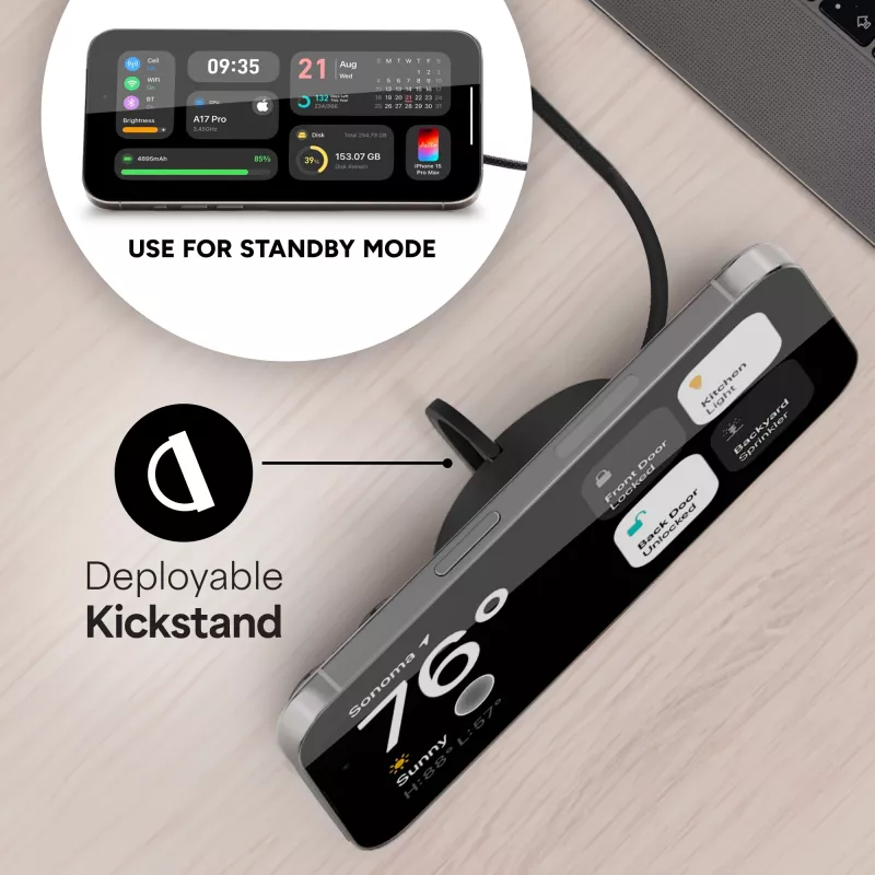 Carregador magnético mophie Qi2 smartphone preto USB carregamento sem fios carregamento rápido interior