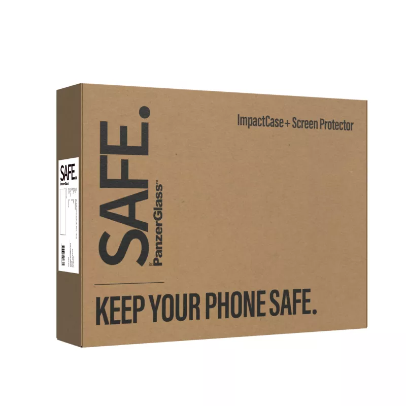 Conjunto de proteção de ecrã 2-in-1 PanzerGlass SAFE. para Samsung Galaxy S24 — vidro temperado + parte traseira TPU, transparente, 50 unid.