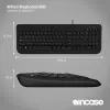 Teclado com fio de tamanho completo Incase Designed by Microsoft Wired 600 — USB, QWERTY, inglês do Reino Unido, preto