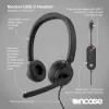 Incase Designed by Microsoft Modern USB-C Headset com fio com arco de cabeça para escritório/call center USB Type-C preto