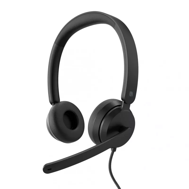 Incase Designed by Microsoft Modern USB-C Headset com fio com arco de cabeça para escritório/call center USB Type-C preto