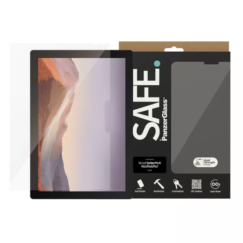 Vidro protetor de ecrã PanzerGlass SAFE. para Surface Pro 4 Pro 5 Pro 6 Pro 7 vidro temperado