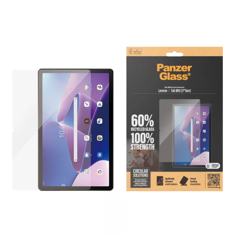 PanzerGlass® protetor de ecrã protetor de ecrã Lenovo Tab M10 (3rd Gen) | Ultra-Wide Fit