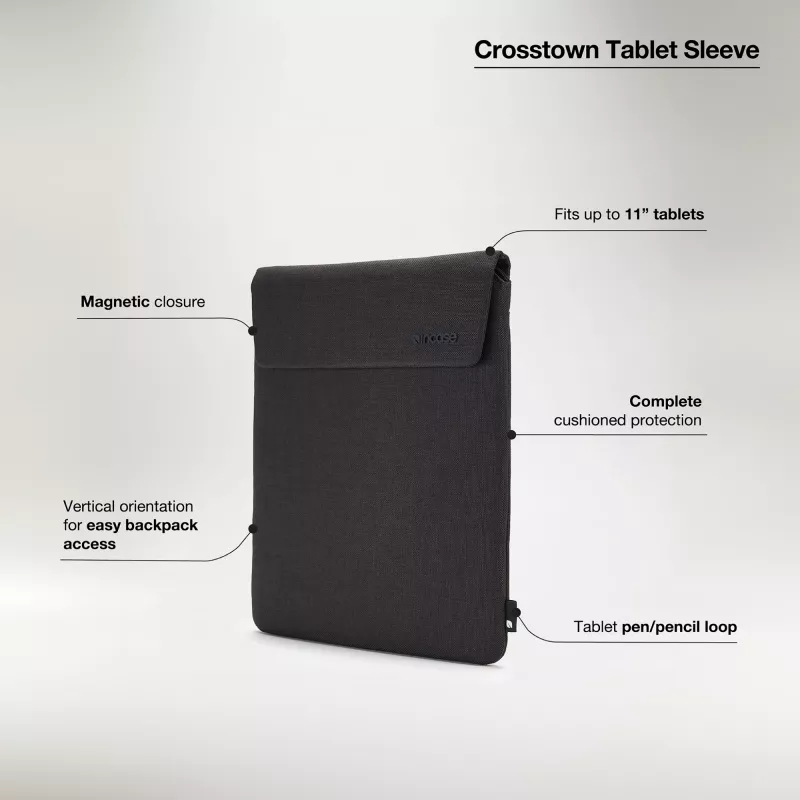 Capa para tablet Incase Crosstown Sleeve para tablet de 11 polegadas, preto