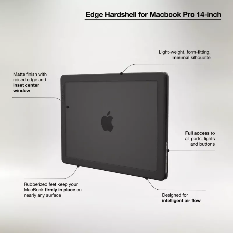 Capa rígida Incase Edge para MacBook Pro de 16 polegadas M1-M4 preto