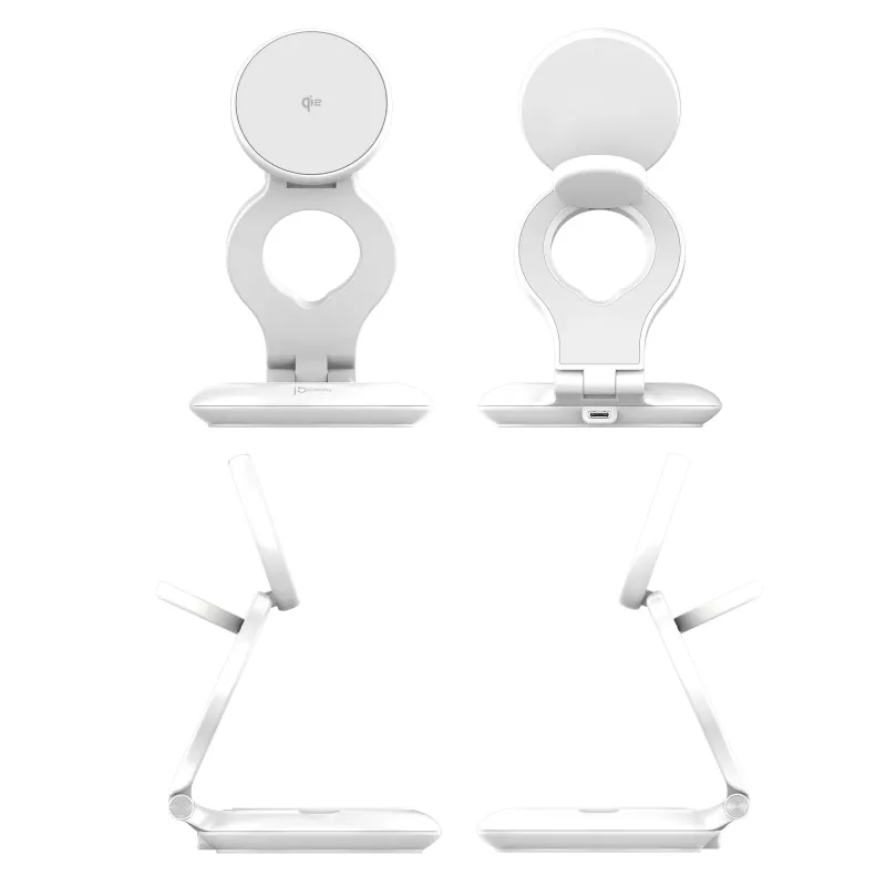 j5create Qi2 estação de carregamento magnética dobrável 3-em-1 interior USB smartwatch auscultadores smartphone