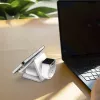 j5create Qi2 3-em-1 Magnetic Travel Wireless Charging Station interior USB carregamento rápido branco
