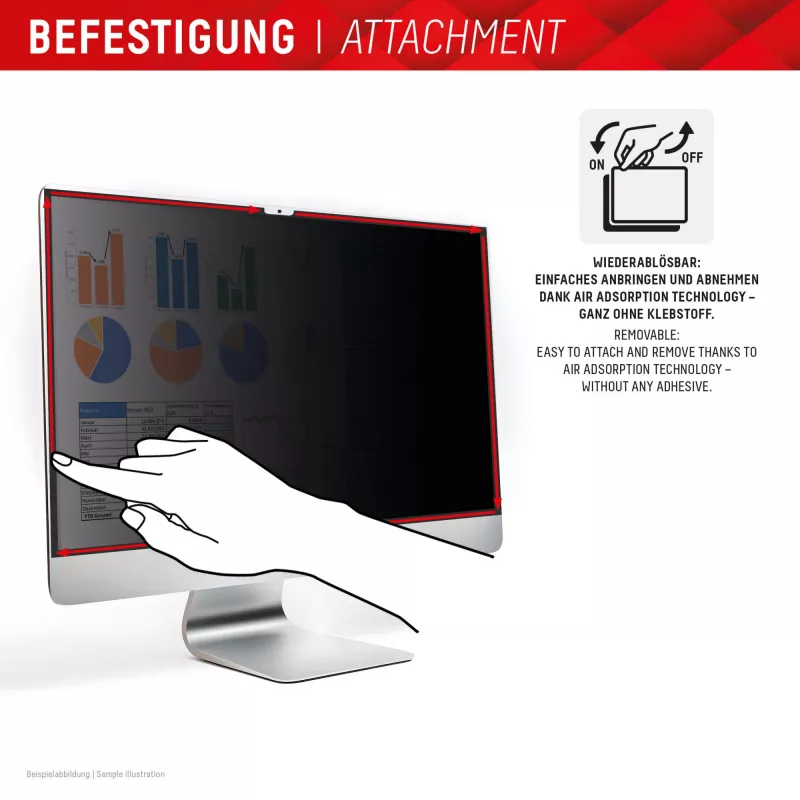 Filtro de privacidade de 2 vias removível Displex PRIVACY SAFE para iMac 24 polegadas M1 (2021)/ M3 (2023)/ M4 (2024)