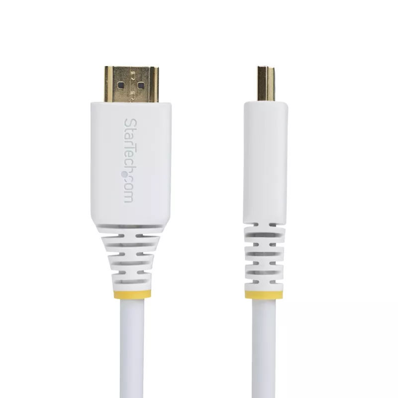StarTech.com HDMI2-CABLE-4K60-6FW cabo HDMI 2.0 High Speed Premium certificado de 1,8 m (6 pés), 4K 60 Hz/1440p 144 Hz, HDR10/HDCP 2.2/ARC, revestimento TPE, branco
