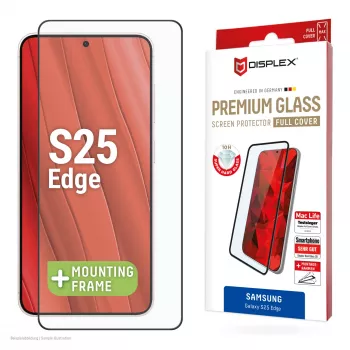 Película protetora de ecrã Displex Premium (Full Cover, 10H) para Samsung Galaxy S25 Edge, moldura de aplicação Eco, Full Cover