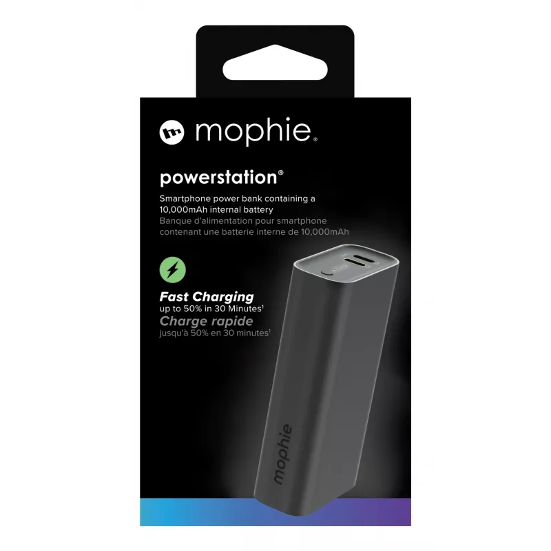 Powerbank mophie Powerstation 10000 mAh preto 2 USB Type-C