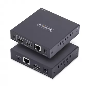 Extensor HDMI KVM StarTech.com sobre rede IP, 4K 60Hz, sem drivers, HDMI e USB sobre Ethernet/CAT6, AVoIP, kit transmissor e recetor, inclui conjuntos de montagem