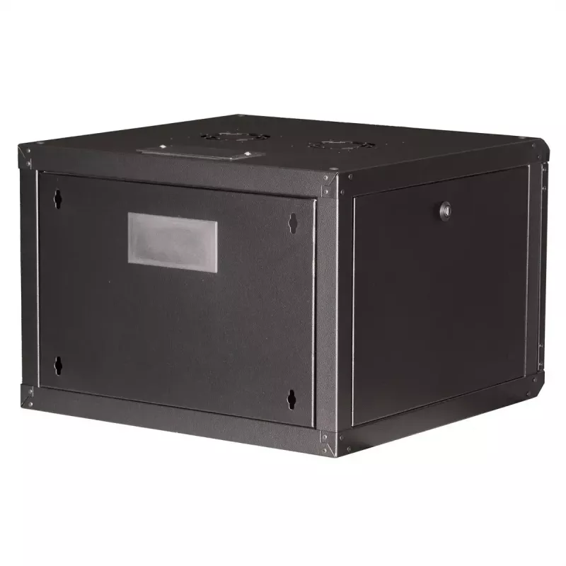 Caixa de rack 19 polegadas para montagem na parede ROLINE Pro 7U 600x600 LxP, preto, fechadura com chave, IP20