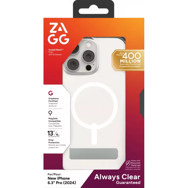 Capa ZAGG Crystal Palace Snap KS Apple iPhone 16 Pro transparente
