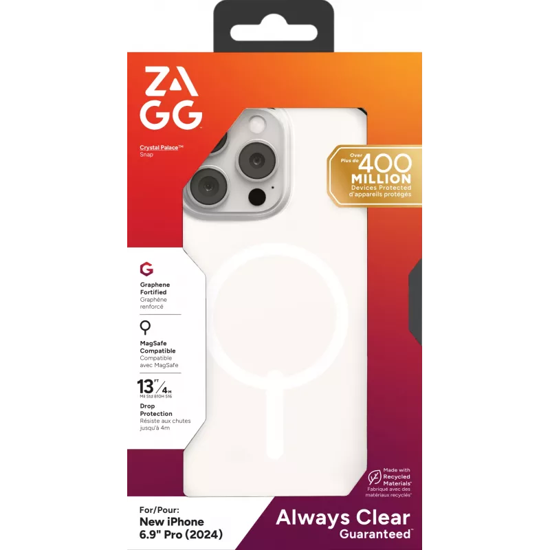 Capa ZAGG Crystal Palace Snap Apple iPhone 16 Pro Max transparente