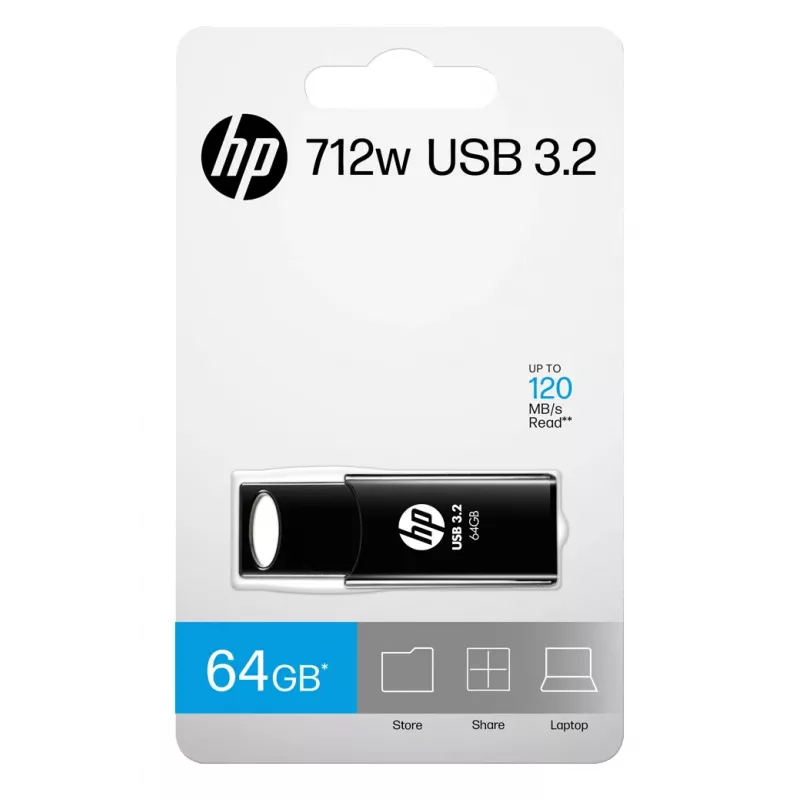 Pen USB HP 712w 64 GB USB Type-A 3.2 Gen 1 (3.1 Gen 1) preta