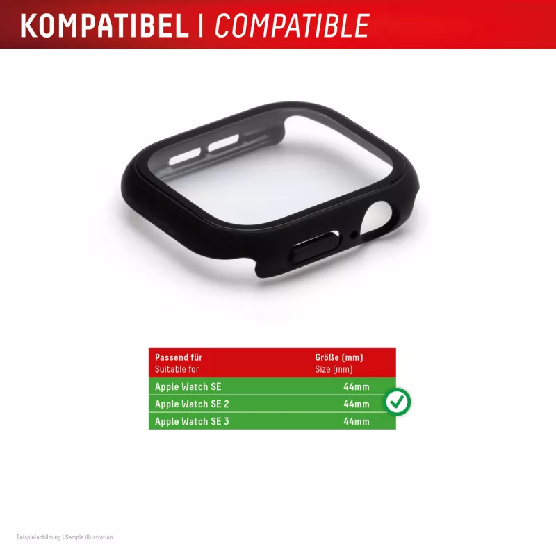 E.V.I Displex Full Body protetor de ecrã para Apple Watch SE (2/3) 44 mm, preto