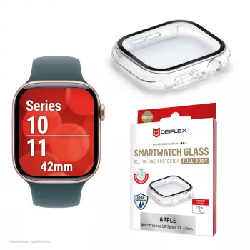 Protetor de corpo inteiro e.v.i. DISPLEX Apple Series 10 42mm transparente — película protetora de superfície total para Apple Watch Series 10 42mm