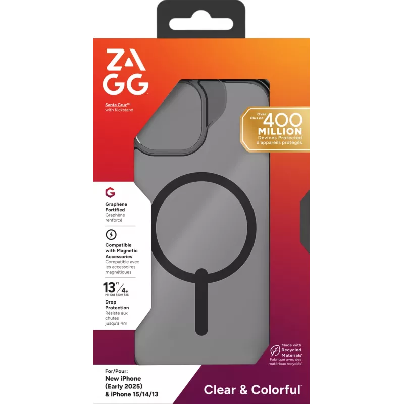 ZAGG Santa Cruz Snap capa para Apple iPhone 17e/16e/15/14/13, preta