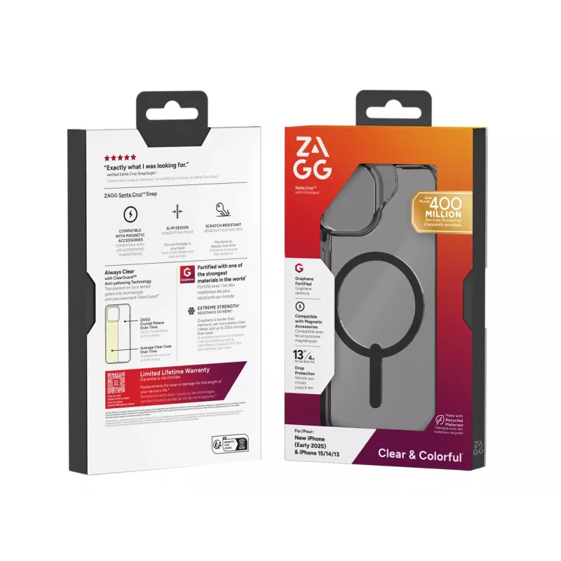 ZAGG Santa Cruz Snap capa para Apple iPhone 17e/16e/15/14/13, preta